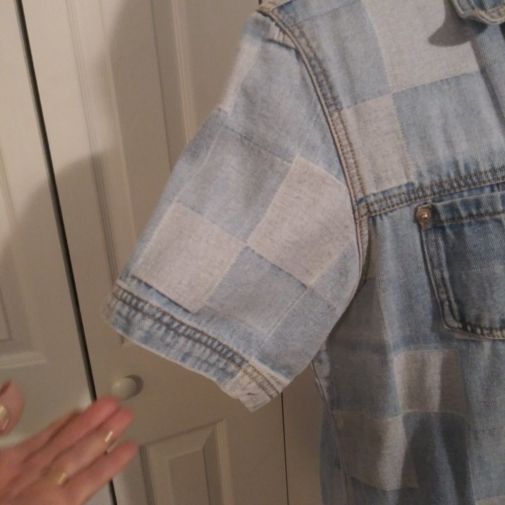 2442 Jeaniemade Size 16 (XL) Baccini Upcycled Jean Dress - Picture 8 of 11